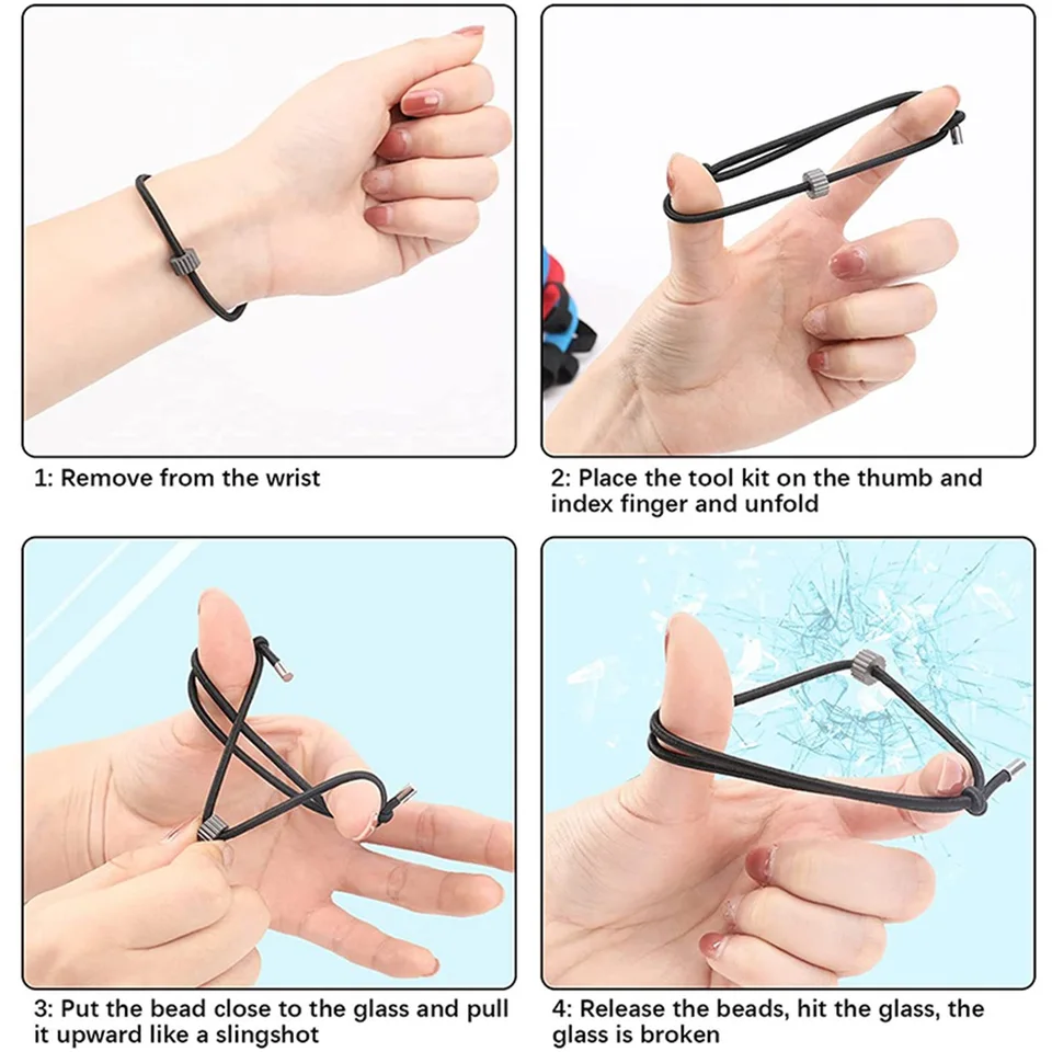 Bracelet Brise-vitre De Sécurité - Perle En Carbure De Tungstène - Outil D'évacuation D'urgence Pour Voiture - Pour Hommes Et Femmes
