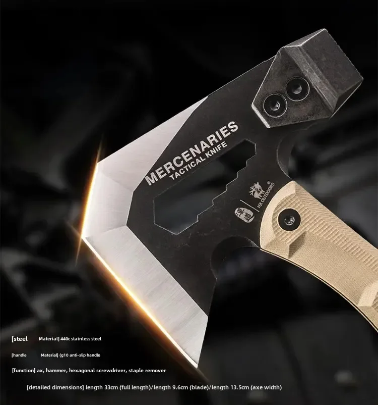 Description Picture 2 of item2025 HX Tactical Engineer Axe Rescue Camp Artillery Fire Rescue Axe Hammer survival firefighter camping supplies axe tomahawk