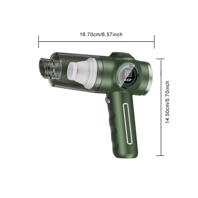 무선 휴대용 진공 청소기 집진기, 높은 흡입 휴대용 미니 전원 디스플레이, 자동차 가정