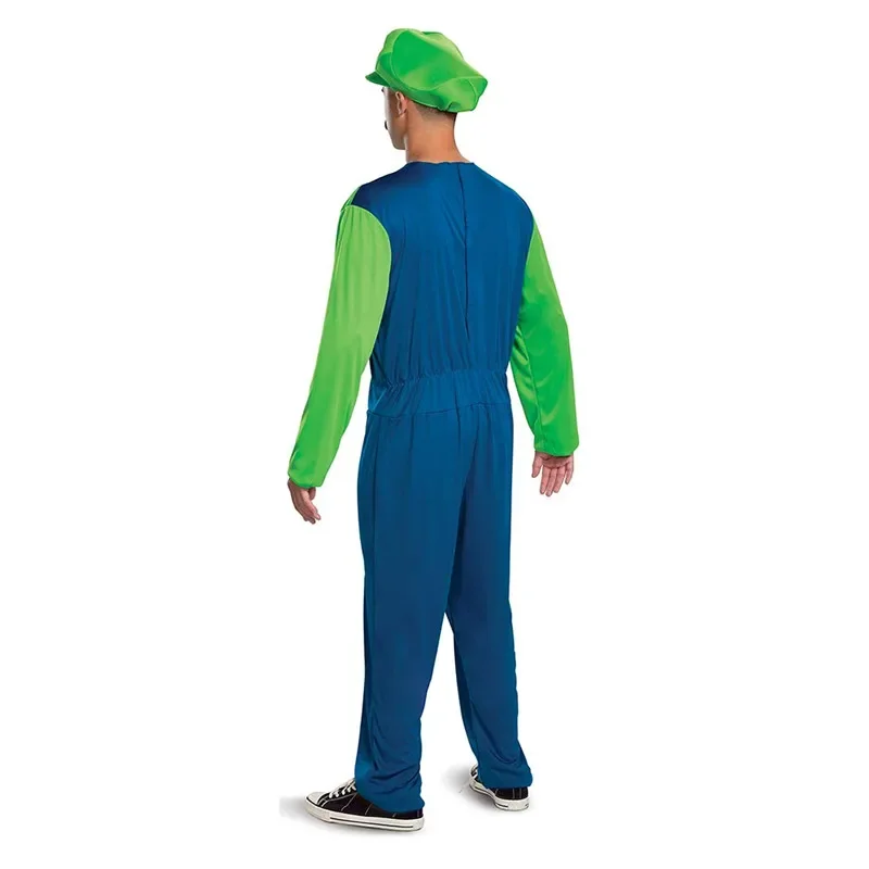 Costume Da Idraulico Super Brothers Per Bambini, Con Tuta, Cappello Rosso, Guanti E Baffi, Taglia S