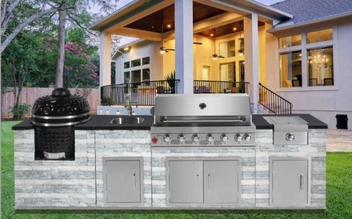 Cuisine extérieure en acier inoxydable noir, durable et conçue pour toutes les saisons 6