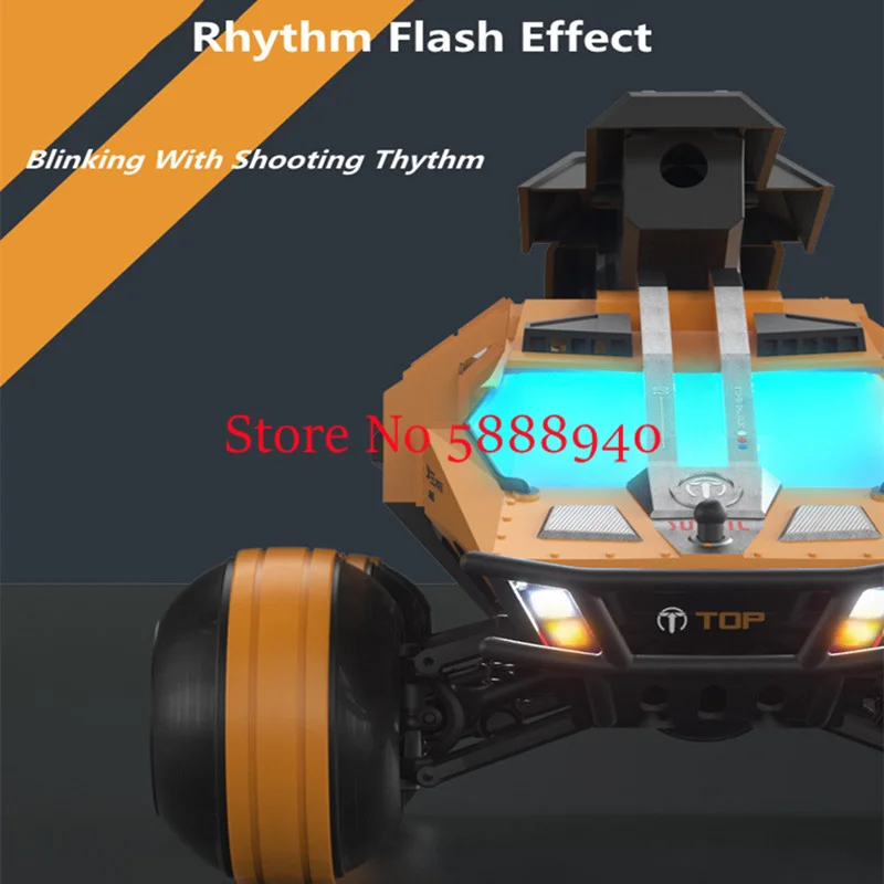 6WD High Speed Space Mars Exploration Remote Control Tank Vehicle 2.4G Off Road Ejection Elevating Turret Launch Bullet RC Truck 3