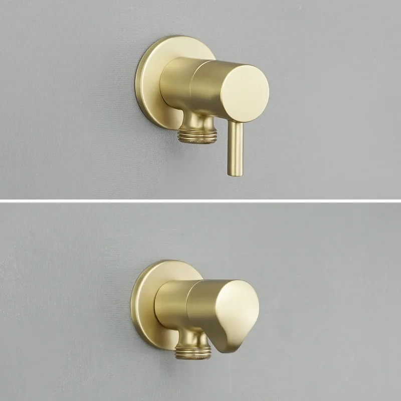 Brass Faucet Valve Wall Mounted Socket External Thread G1/2 "Black Faucet Shower Brass Angle Valve Bathtub Bathroom Accessories