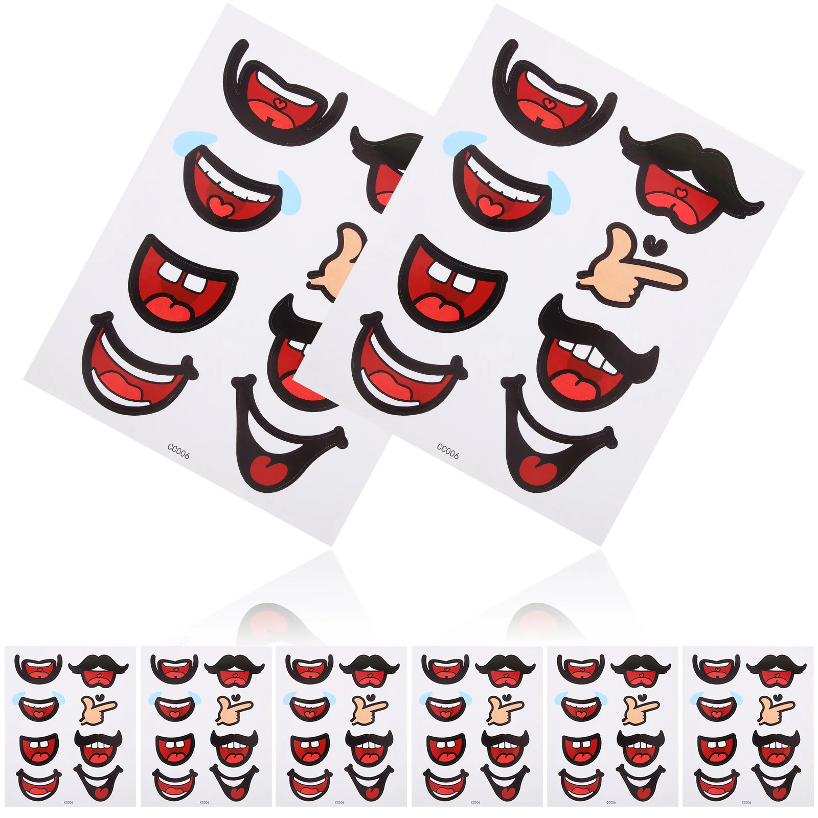 

10 Sheets Lip Stickers Mouth DIY Decal Labels Water Decals Dolls Making Accessories Stuffed Animals Cartoon Animation Student
