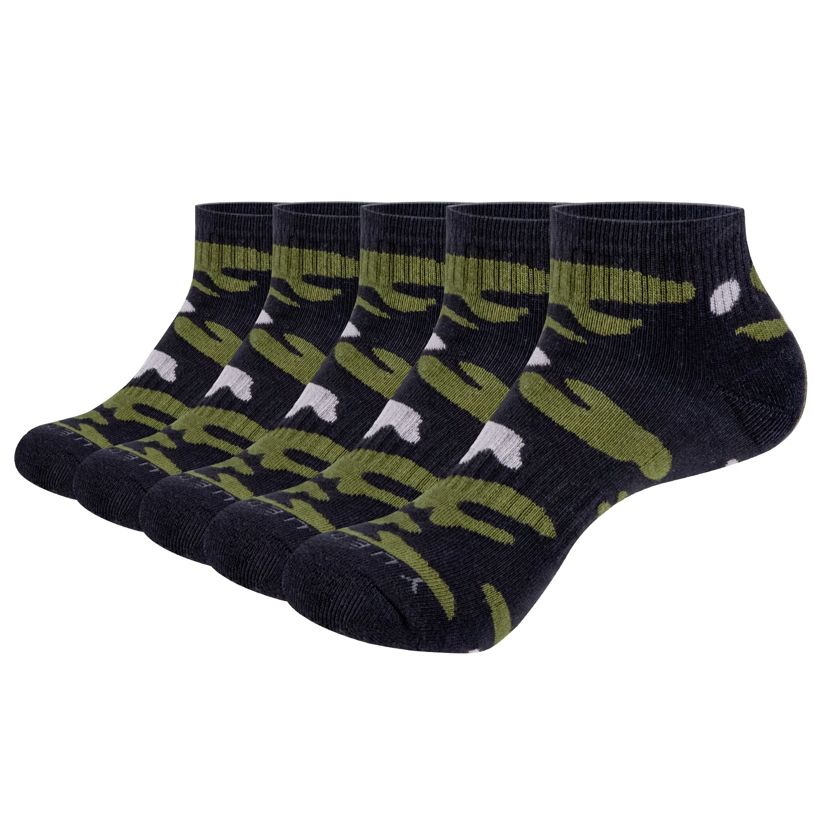 

YUEDGE Mens Camo Ankle Socks Moisture Wicking Cotton Cushioned Fashion Novelty Quarter Athleitc Socks for Mens Size 37-46,5Pairs