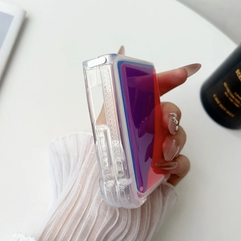 Luminous Quicksand Shockproof Silicone Bumper Phone Case with Bling Glitter Clear Cover