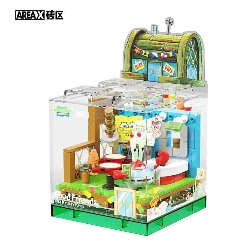 Bloques de construcción de Bob Esponja, Patricio Estrella, Crustáceo Cascarudo, Calamardo Tentáculos, juego de ladrillos modelo para habitación, adornos de escritorio, juguetes para niños, regalos