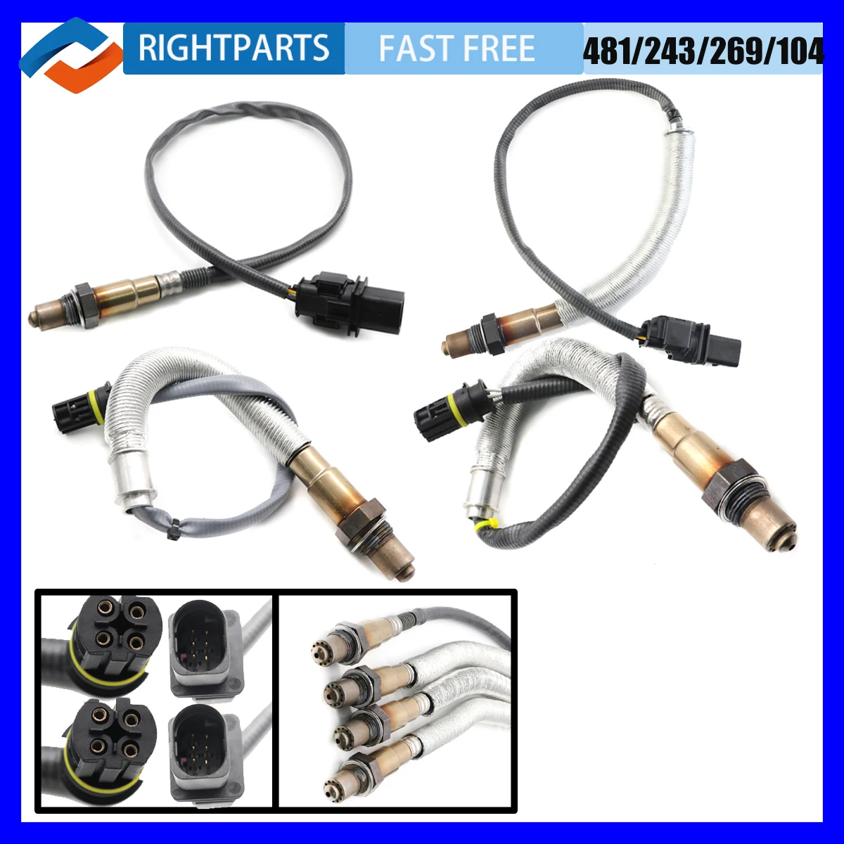 

4PCS 11787570481 11787545243 11787535269 11787570104 Up+Downstream O2 Oxygen Sensor For BMW 1 3 120i 320i E90 X1 E84 E81 E82 E87