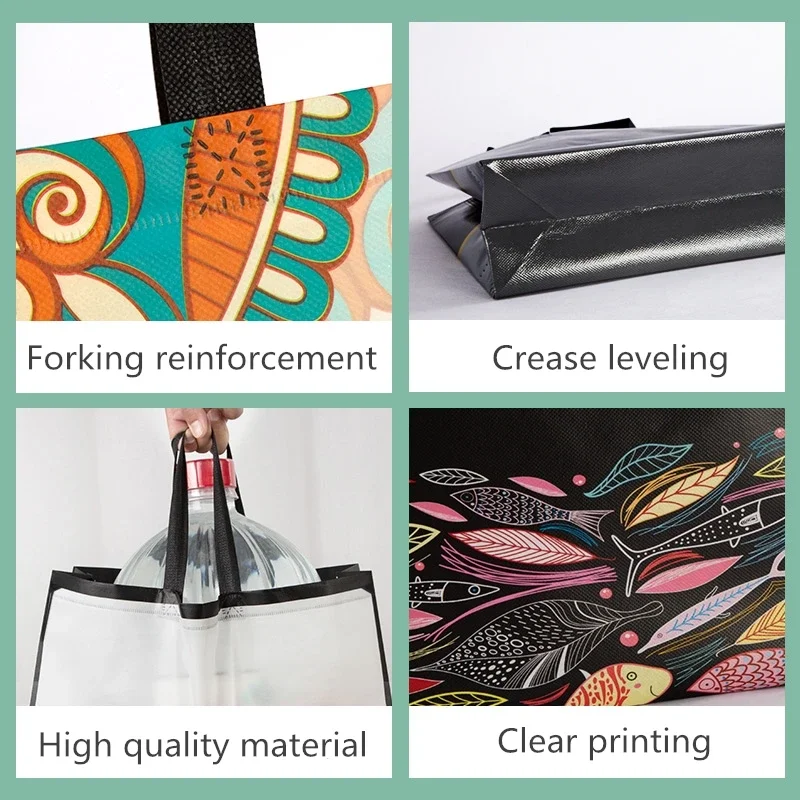 10pcs Non-woven Fabric Portable Bags Clothing Store Shop Color High Grade Packing Bag Women's Wear Gift Fashion Handle Storage 5