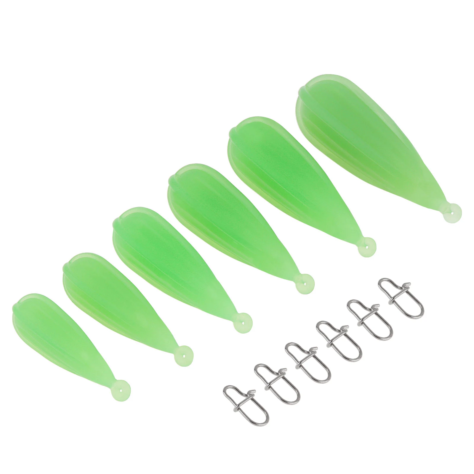 6pcs Glow in Dark 6 Mixed Sizes Fishing Practice Plugs for Improving Casting Skills Luminous Bait Casting Practice Plug