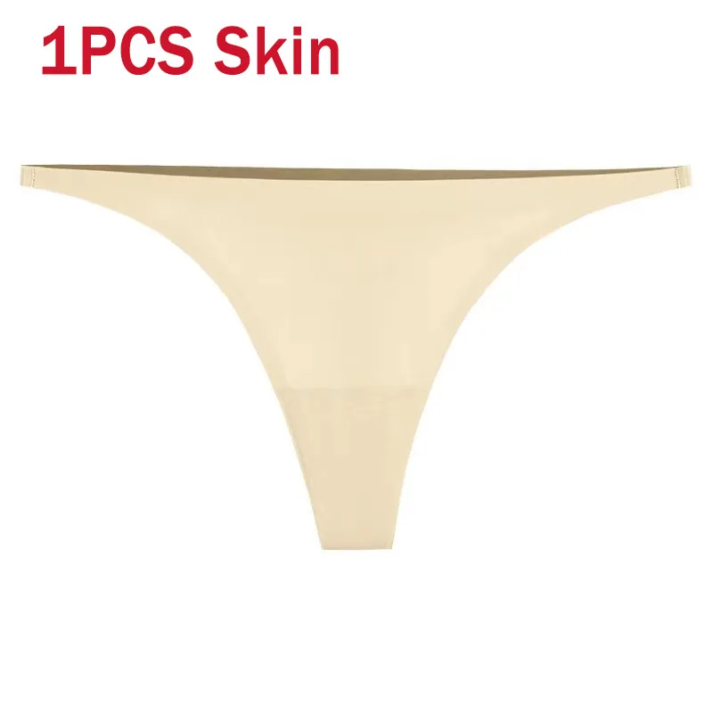 1/2/3Pcs Ice Silk Seamless Panties For Women Soft Thin Band Thongs Woman Satin Underwear Female Bikini Panties