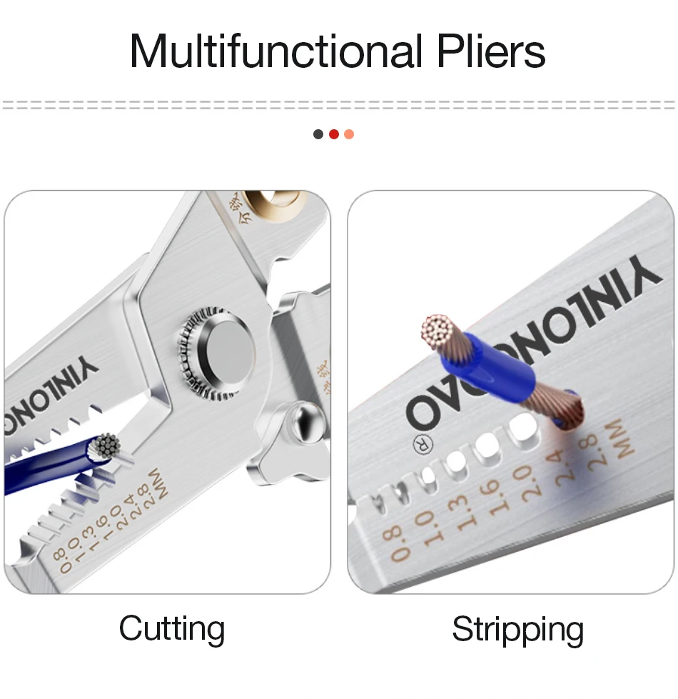 Description Picture 4 of itemWire Stripper Decrustation Pliers Multi Tool Ire Stripper Electric Cable Stripper Cutter Multifunctional Wire Repair Tool Pliers