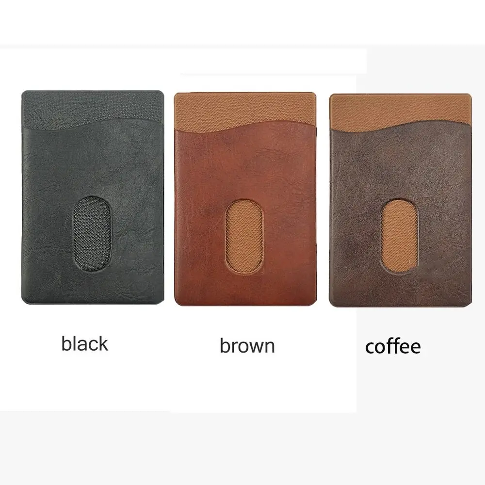 Leather Card Holder Sticker Adhesives Credit ID Card Mobile Phone Back Pocket Wallet Case Stickers Bag Pouch