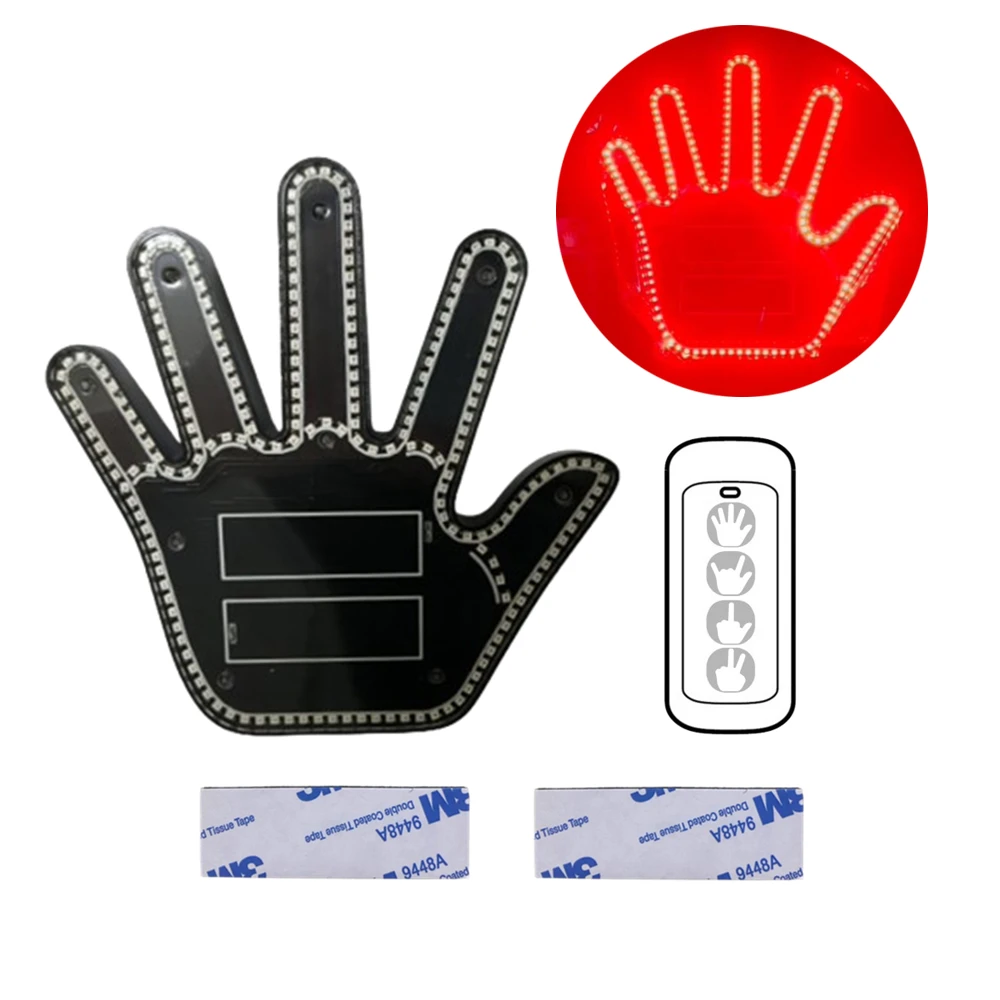 Luce Da Dito Per Auto Con Telecomando - Gadget Auto Divertente Con Emoticon LED - Foto 11