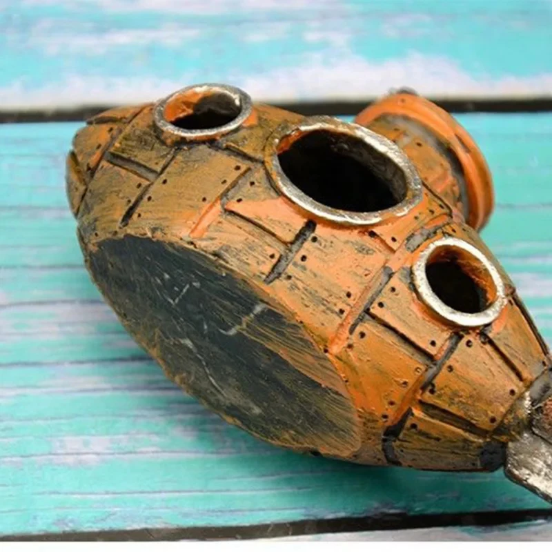 Submarine Resin Aquarium Ornament 3