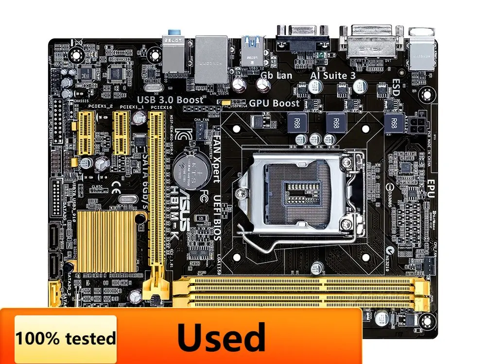 

Б/у Материнская плата ASUS H81M-K H81 LGA1150 16 ГБ DDR3 Micro ATX
