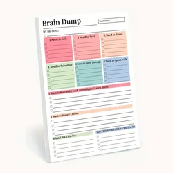 Enhanced Minimalist Brain Dump Planner - 50 - Page Tear - Away To - Do Organizer, A5 Daily Planning Notebook (1 Pc)