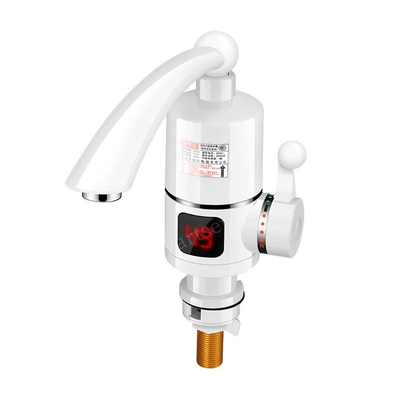 Electric Water Heater Tankless Instant Electric Water Heater Temperature Display Water Heating Kitchen Hot 3000W Heater with LED Boiler