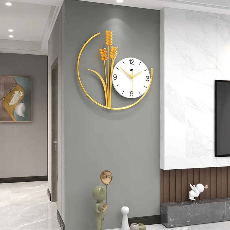 Wheat Living Room Wall Clock Modern Dining Room Hanging Clocks