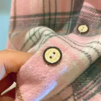 Vêtements d'automne pour enfants, filles et garçons, chemise à revers rétro décontractée, manches longues, hauts à simple boutonnage, chemisiers à carreaux 6