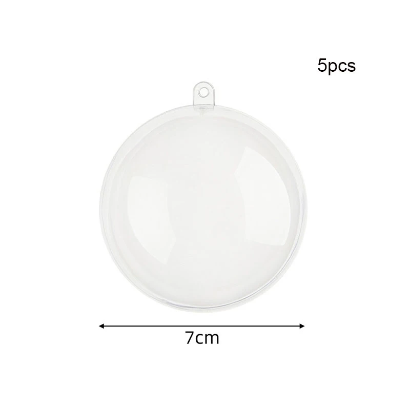 thumbnail image 1 of 5 piezas de 4/5/6/7/8 cm de plástico transparente abierto para decoración navideña, bola transparente, adorno para regalo, caja para decoración de fiestas, 1 of 5