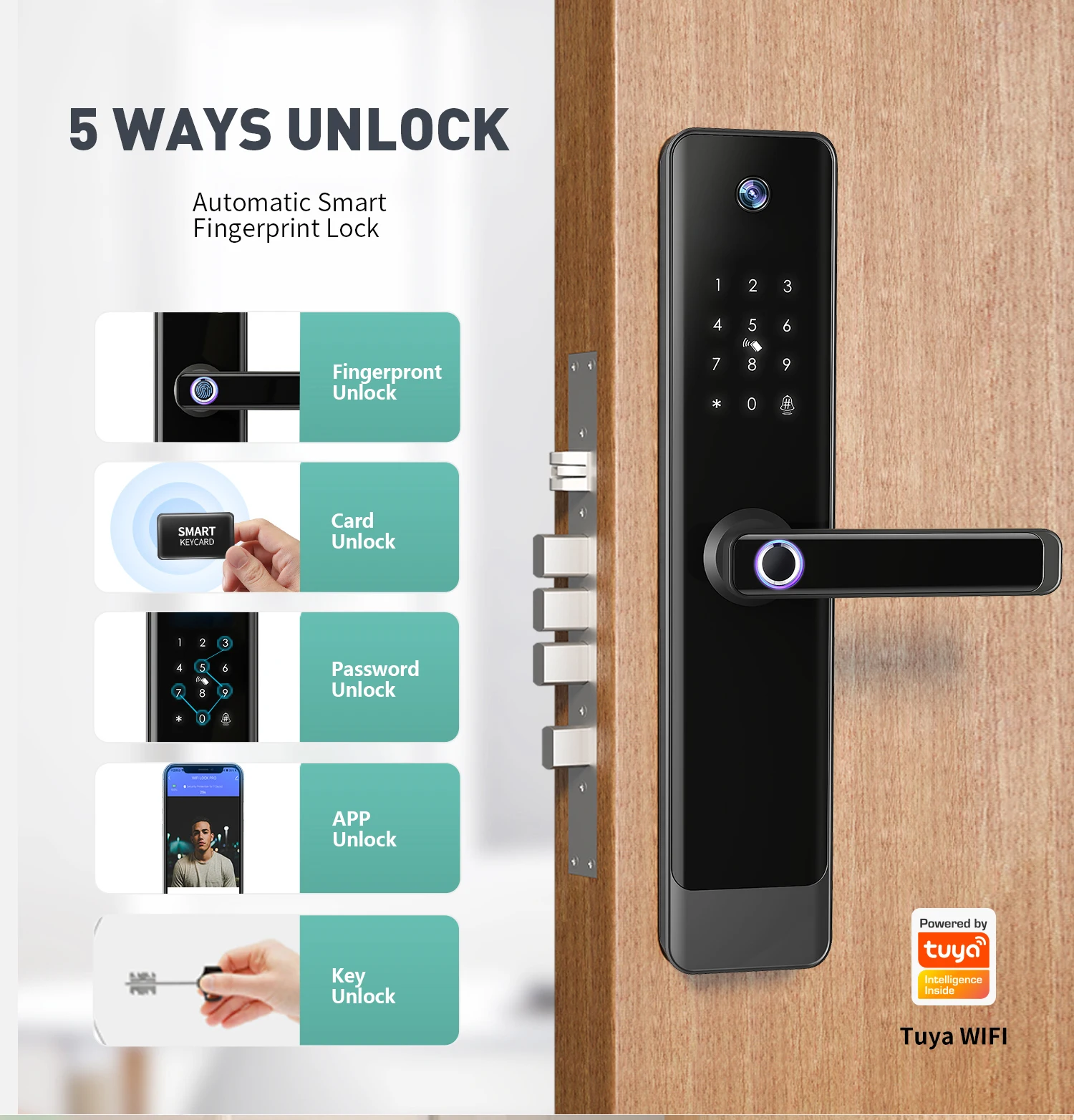 

Hot-selling Smart Camera Door Lock with Doorbell Photo Capture with Tuya APP