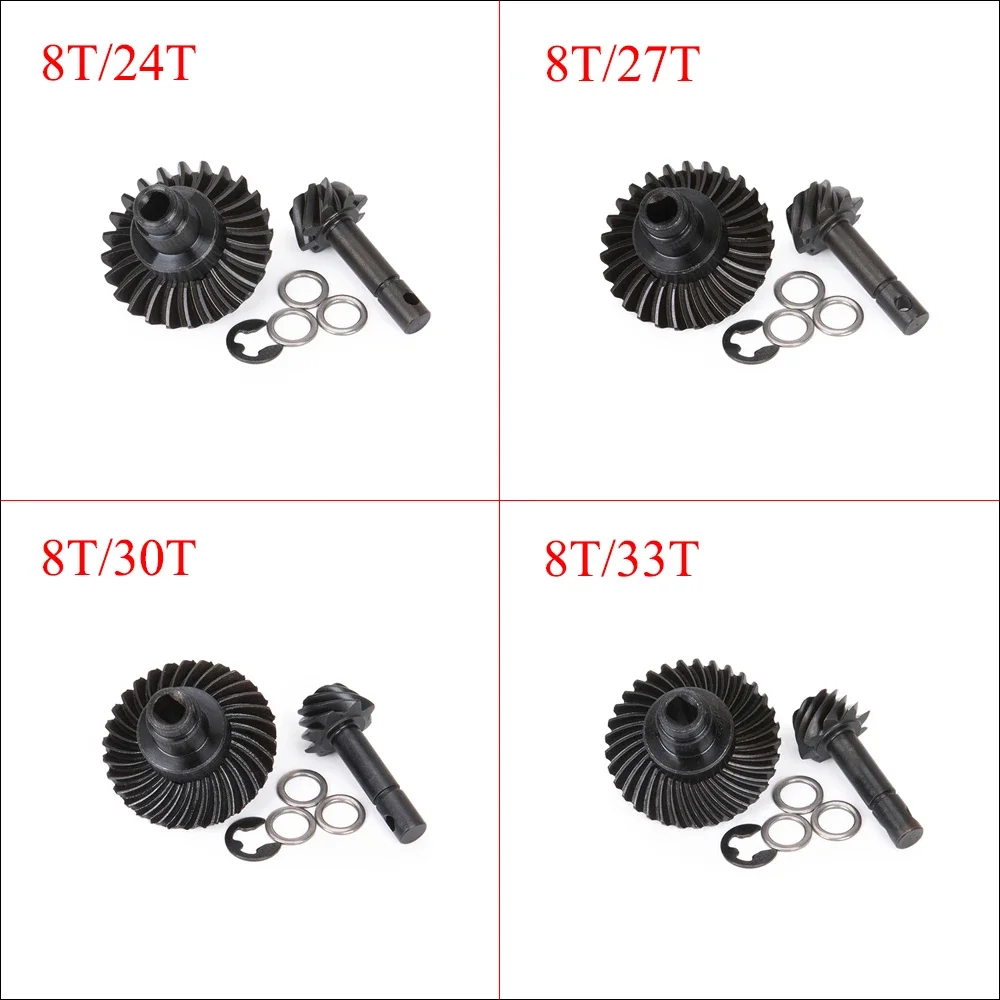 Metal 8T/24T/27T/30T/33T Bevel Gear Set Overdrive for 1/10 RC Crawler ...