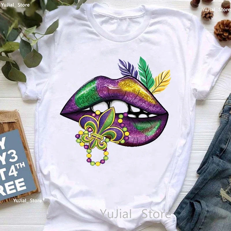 

Hot Sale Funny T Shirt Women'S Clothing Colorful Mardi Gras Party Tshirt Femme Golden Retriever Dog Lover T-Shirt Female
