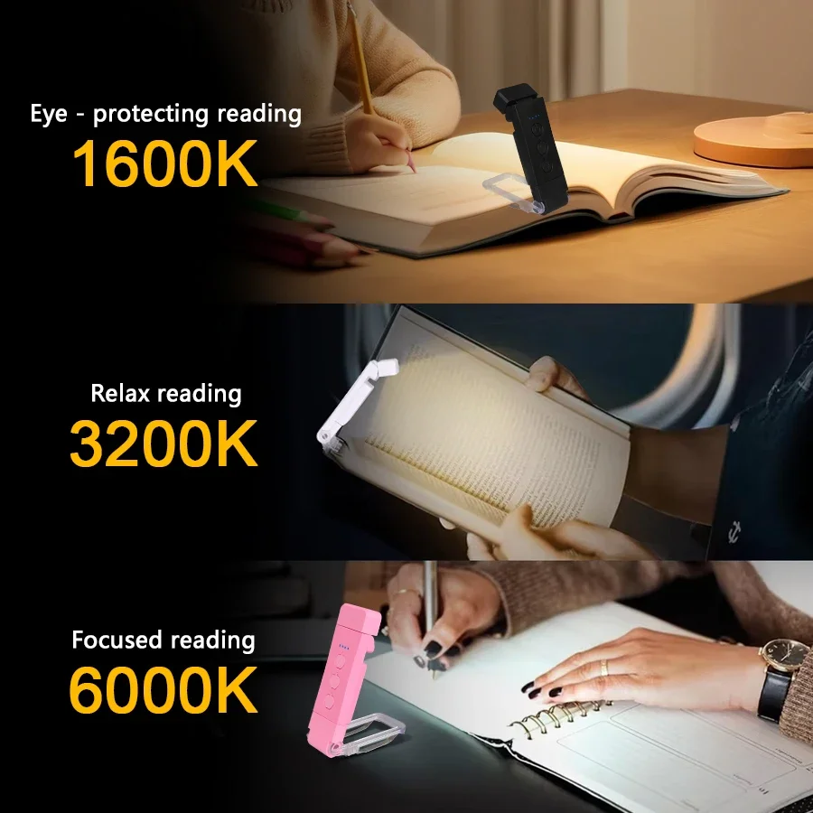 Clip-on Bookmark Book Light With Timer USB Rechargeable Reading Light Mini Led Read Portable Bedside Desk Read Lamp