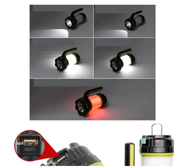 ZK20 Camping Lantern Rechargeable 3000 Capacity Power Bank Camping Flashlight Waterproof Led Portable Camping Lamp Flash Light