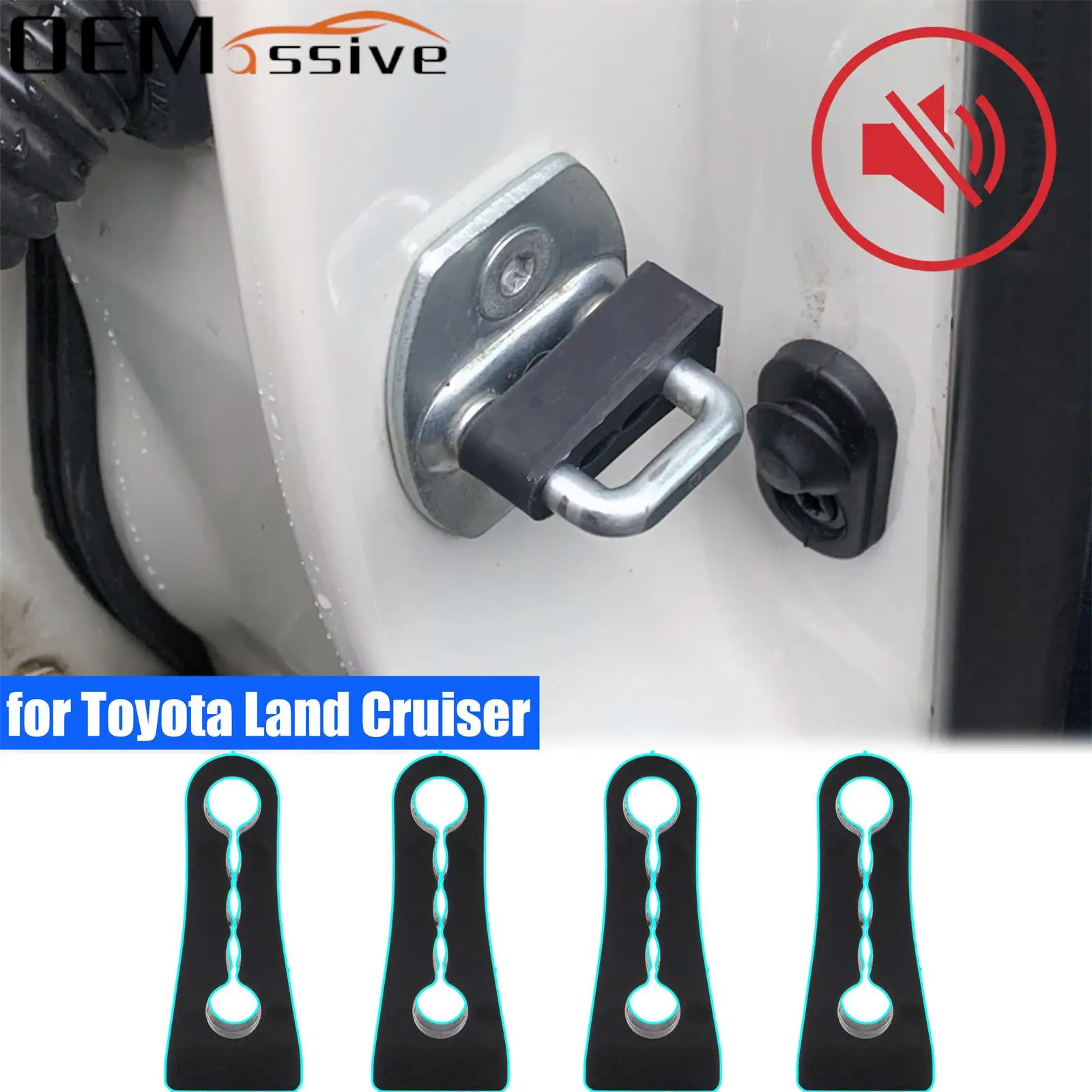 

Car Door Lock Deadener Damper Buffer For Toyota Land Cruiser J100 J200 LC100 LC200 Rattling Quiet Noise Deaf Sound Insulation