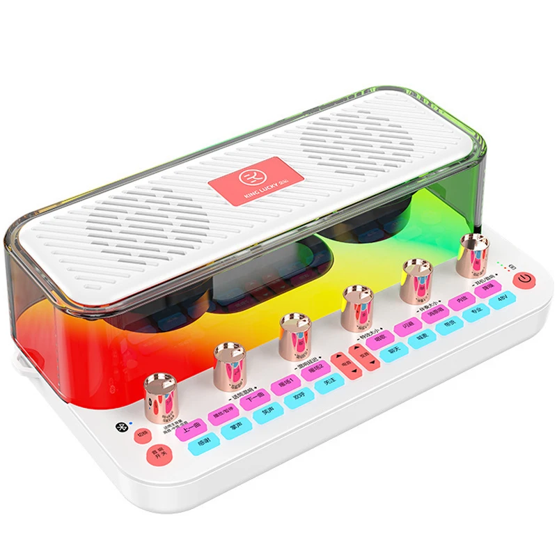 KINGLUCKY C18 Sound Card Integrated Live Broadcast Equipment Mobile Phone Indoor and Outdoor Bluetooth Recording Karaoke Speaker
