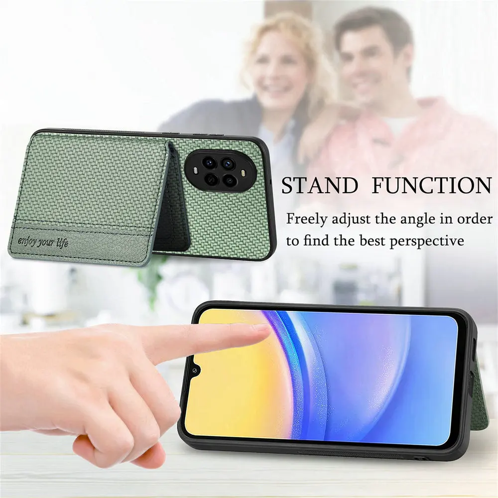 Leather RFID Protection Card Holder Wallet with Magnetic Stand and Flip Cover