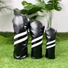 3pcs Waterproof Striped Golf Headcovers - Durable Protection For Your Clubs 5