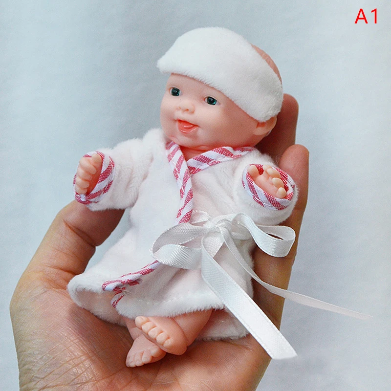 Reborn Dolls Baby Reborn Silicone Reborn Baby Doll 12cm Palm Dolls Pajamas Dress Simulation Baby Reborn Baby Doll Toys 5