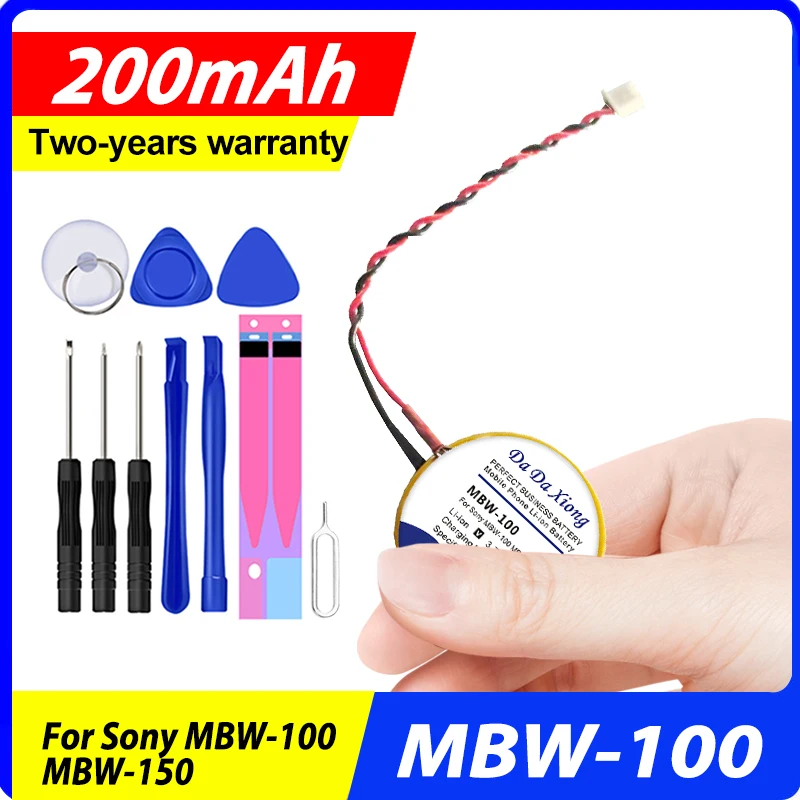 

2023 New 3.7V 200mAh PD2430 Replacement Li-ion Polymer Battery For Sony MBW-100 MBW-150 Bluetooth Watch Accumulator + Tool