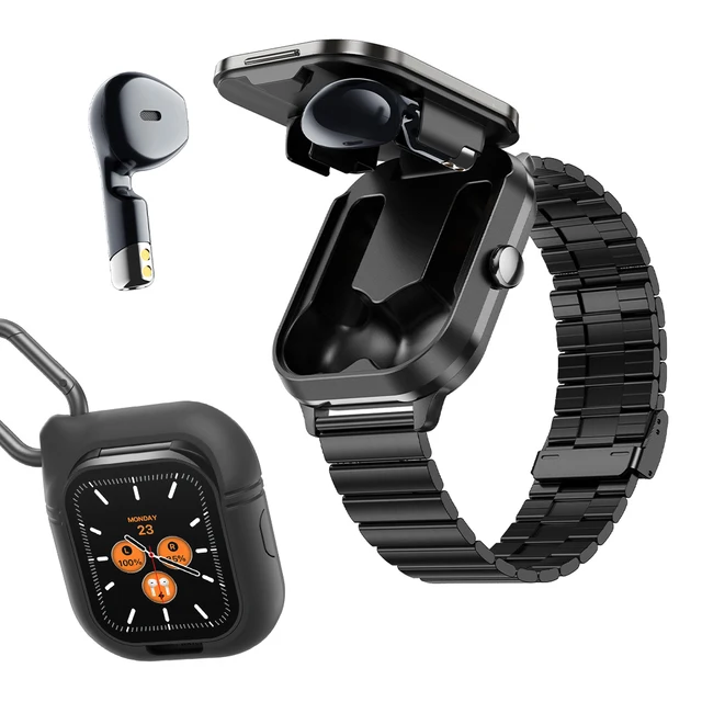 GeiLiVity Smartwatch Masterpiece - 5.3 Wireless, NFC Enabled, Multi-Functional Sports Watch with Built-in Earbuds for Hands-Free 4