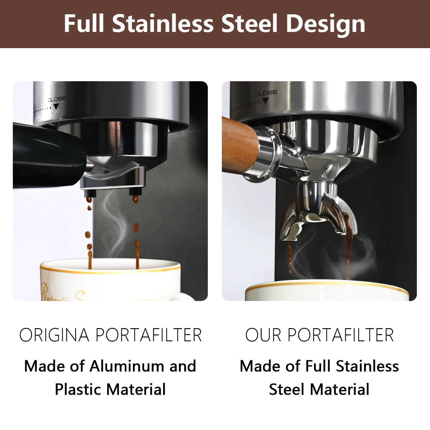 مكبس قهوة احترافي مكشوف 54مم