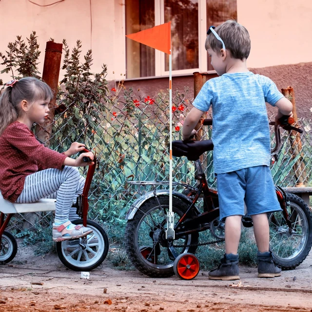 1 Set reflektierende Fahrrad-Sicherheitsfahne Bike Fahnen mit Pol Fahrrad