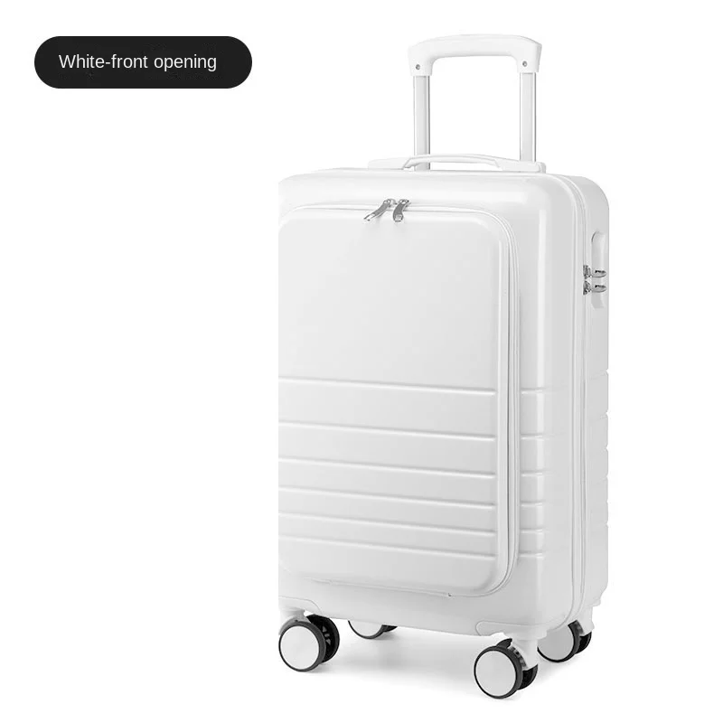 2024 New Front Opening Suitcase Side Open Computer Business Password Suitcase Boarding Luggage for Male and Female Students