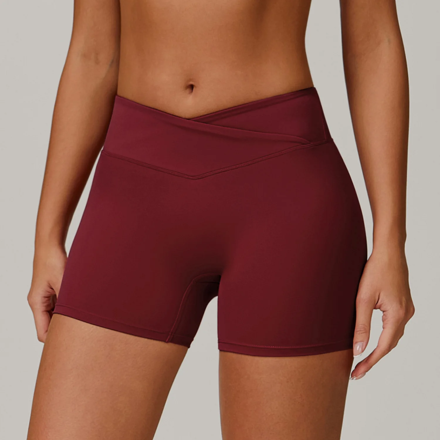 Solid Color Women Fitness Sport Short High Waist Yoga Shorts Fitness Leggings Running Quick-dry Breathable Workout Cycling Short
