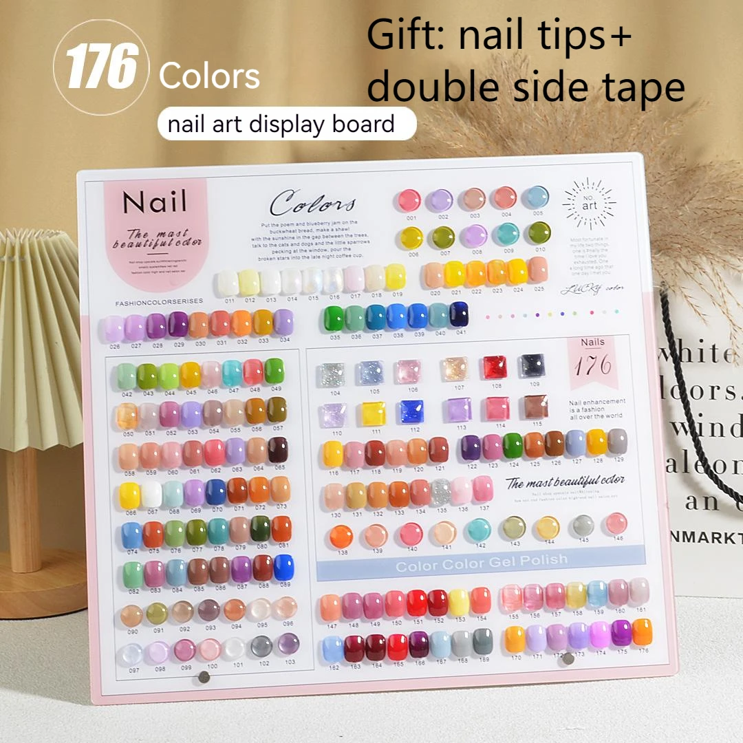 Nail Color Display Chart Acrylic Nail Gel Polish Display Stand Color Showing Shelf False Tips Card Board Manicure Tools