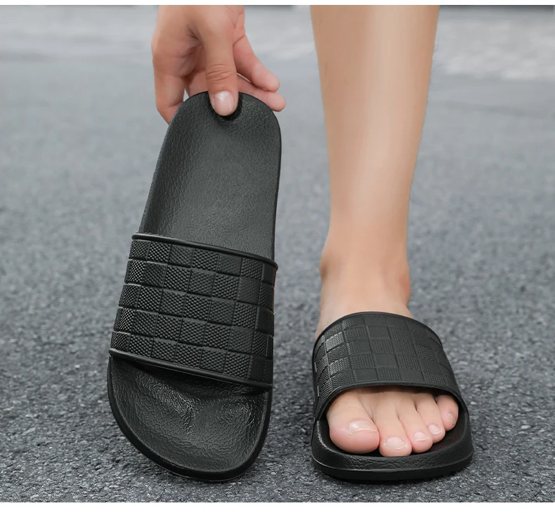 Herren-Slipper 2026 Sommer Outdoor Rutschfeste Geruchshemmende Freizeit-Strandpantoffeln Neu Karierte Slides Große Größen 48 – Detail 12