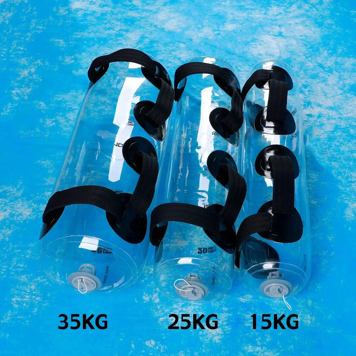 35kg Transparent Fitness Water Bag Water Injection Weight-bearing Software Dumbbell Portable Energy Column Strength Training