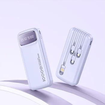 Power Bank con display digitale da 20000 mAh Batteria esterna a ricarica rapida Cavo integrato Power Bank certificato CCC per Samsung iPhone