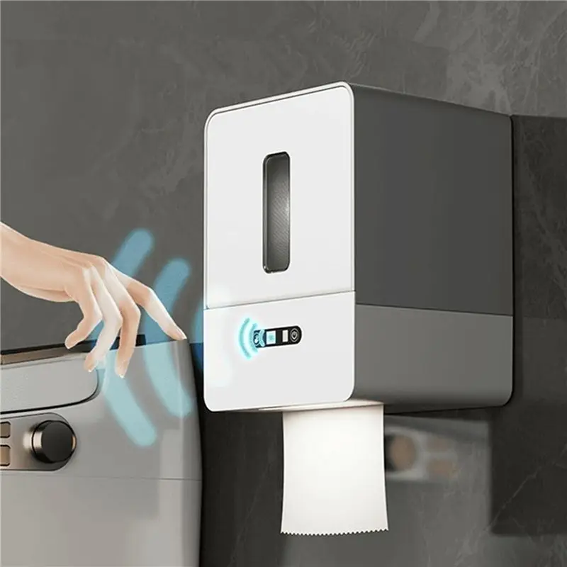 ABUP-2X 스마트 터치리스 화장지 디스펜서, 전자 센서 종이 타월 디스펜서, 야간 조명 포함, USB 충전