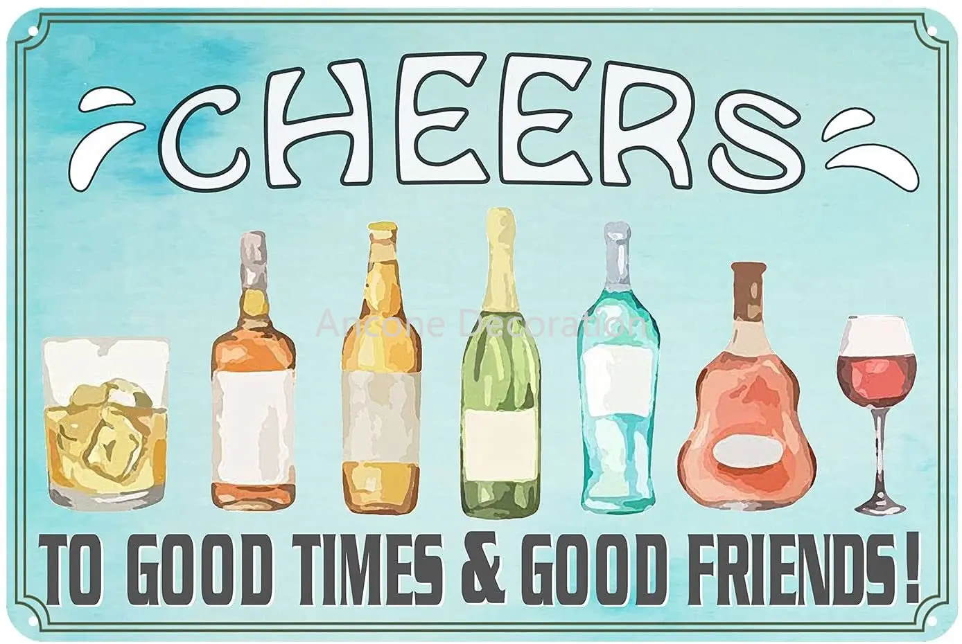 

Jacevo Fun Logo Cheers Metallic Tin Logo Vintage Bar Man Cave Patio Wall Decoration Bar logo