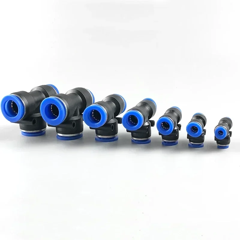PE PEG 공압 커넥터 빠른 연결 티 감속기 T 자형 플라스틱 파이프 워터 호스 4mm 6mm 8mm 10mm 12mm 14mm 16mm