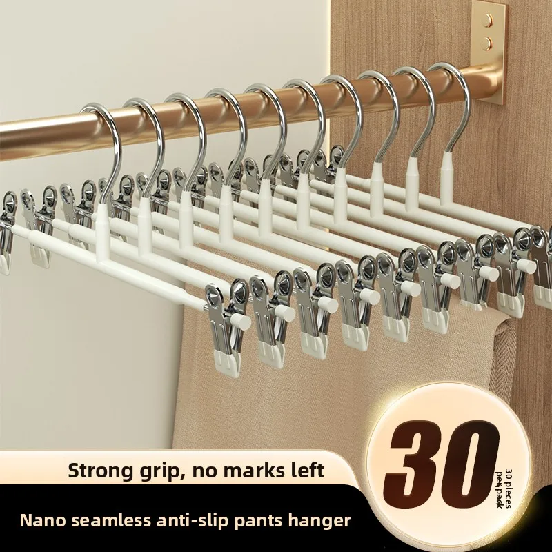 No-Trace Anti-Slip Stainl Steel Pants Hanger And Clip for Home Use Clothing Storage Organizer Nordic Sle aron Color