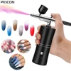 Airbrush Nail With Compressor Portable AirBrush Compressor Kit For Nails Art Paint Cake Crafts Air brush Compressor Nails Spray 1